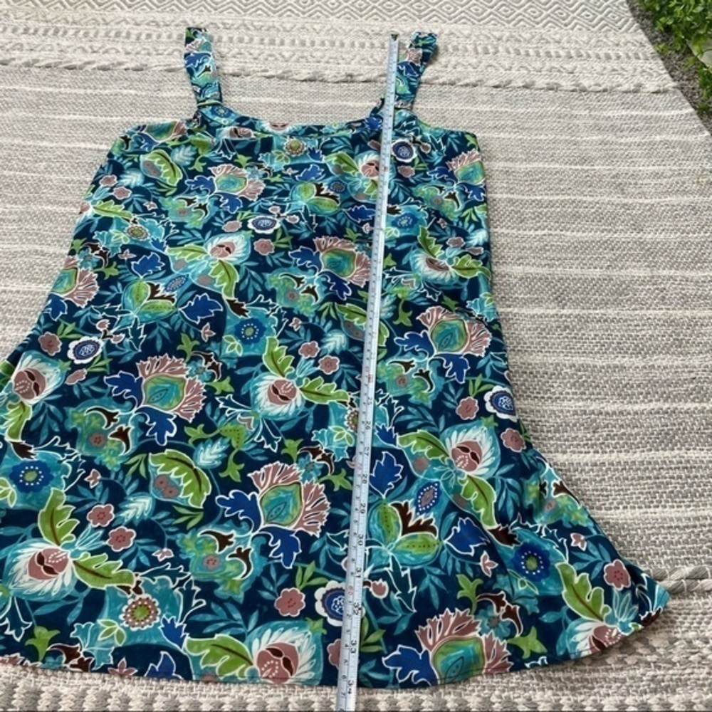 Cabernet Y2K Vintage Silky Satin Slip Dress Turquoise Retro Floral Print Chemise - Picture 11 of 12